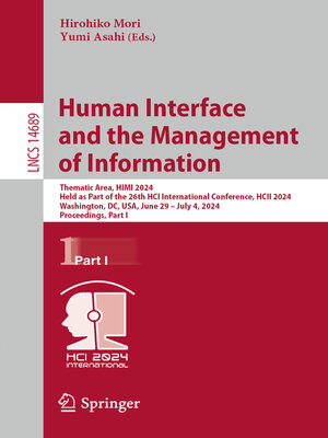 cover image of Human Interface and the Management of Information